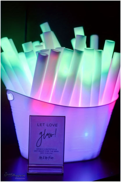 LED Foam Glow Stick Party Supplies Pack with 30 Multi-Color Flashing Sticks and Included Batteries