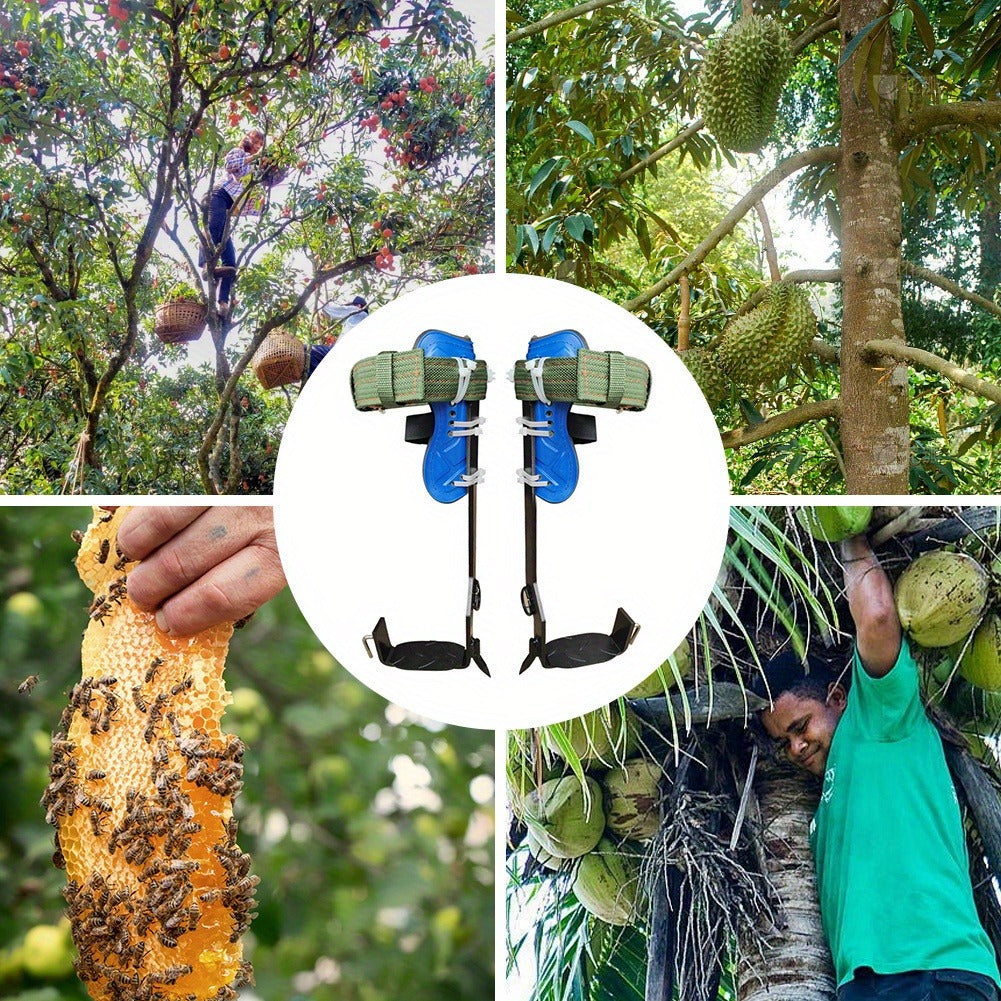 Tree Climbing Spikes Gear Set with Ankle Straps Portable Climbing Tools for Tree Maintenance Fruit Harvesting Hunting Observation Outdoor