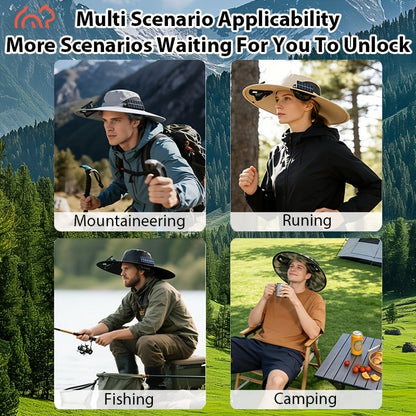 Solar Powered Dual Fan Sun Hat with USB Charging – Adjustable Strap, Breathable Mesh Design, High Airflow, Long Battery Life