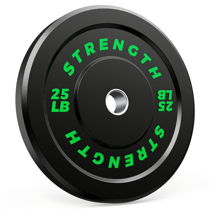 Black Olympic-Style Weight Plates with Colored Weight Markings in 10, 15, 25, 35 or 45 lb Options