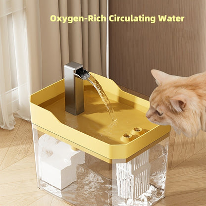 Pet Water Fountain Automatic 4-Stage Filtration – Ultra-Quiet USB Powered Circulating Fresh Water Dispenser with Visible Water Level Window
