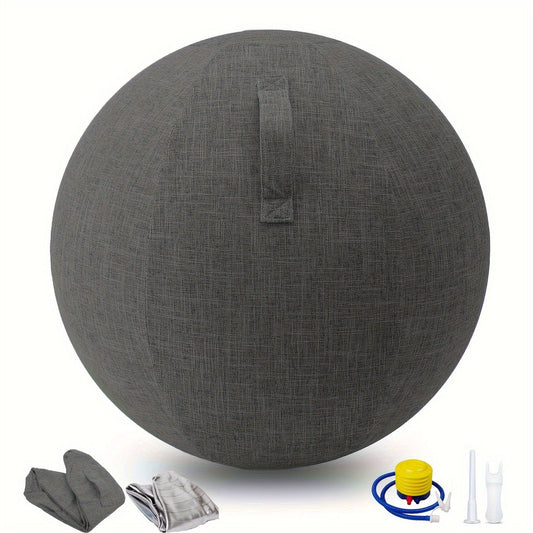 Fitness Equipment 65cm Exercise Ball with Fitted Fabric Cover Carry Handle Pump and Two Colors