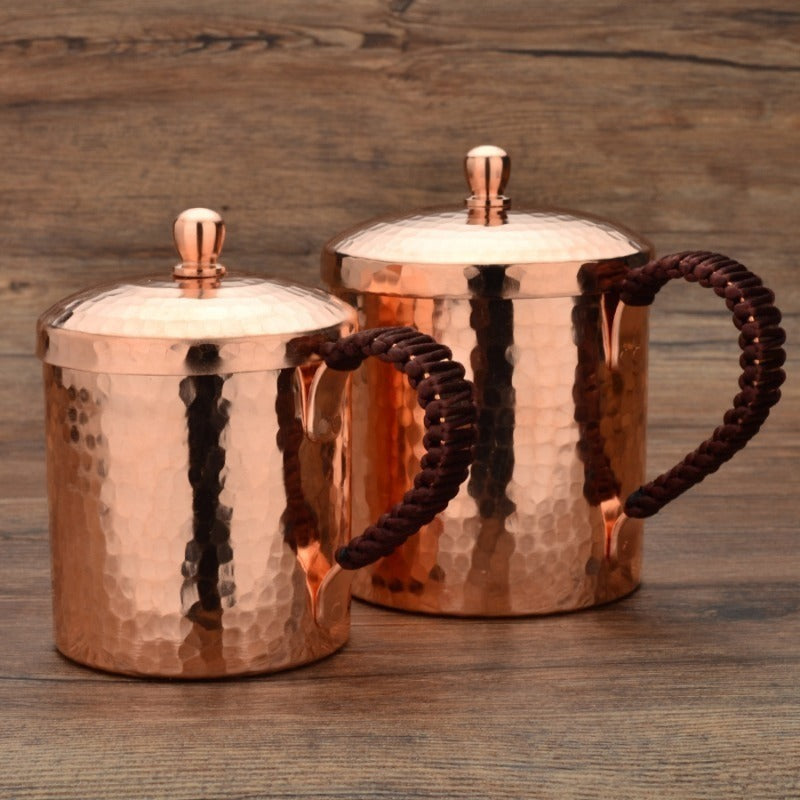 Moscow Mule Mug Hammered Copper 550ML – 100% Handcrafted Pure Solid Brass Cup with Rose Gold Finish | Heavy Gauge Traditional Cocktail Mug
