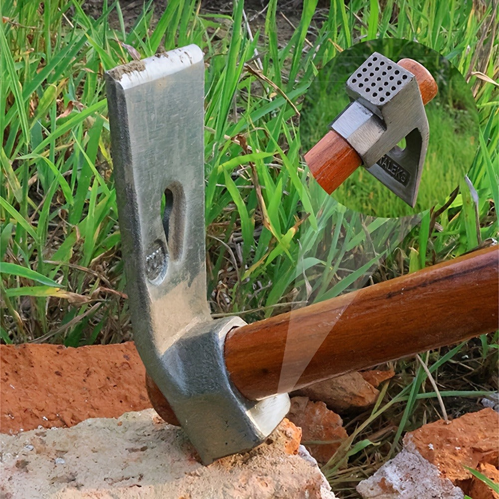 Carbon Steel-Labeled Garden Hoe with Rectangular Head and Head-Only or Wooden-Handle Package Options