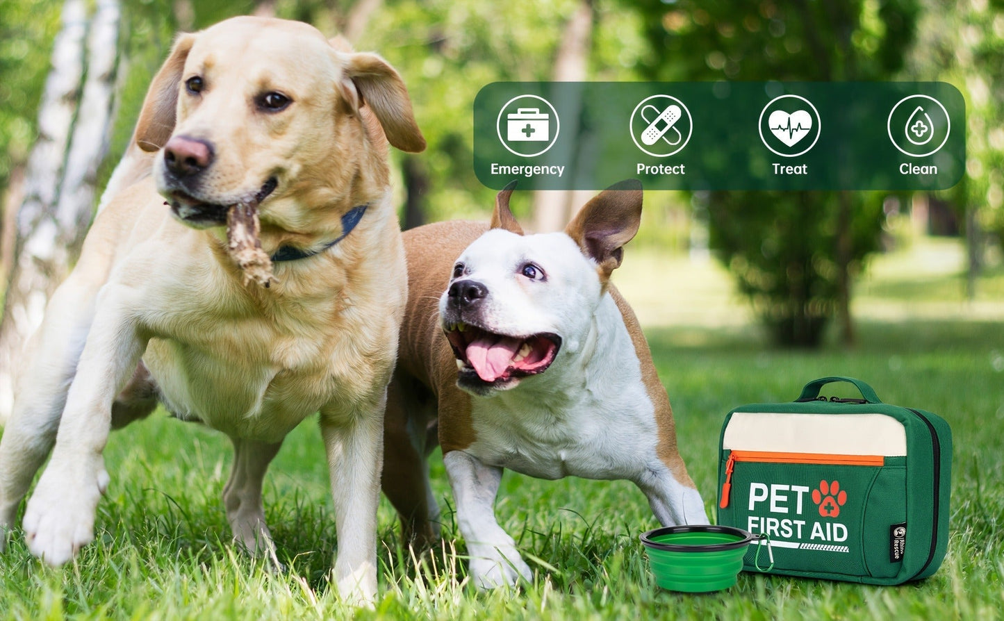 Pet First Aid Kit for Dogs & Cats – 50-Piece Emergency Supplies with Bandages, Gauze, Scissors & Disposable Booties