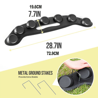 28.7-Inch Baseball Fielding Trainer with Seven Bounce Nodes and Three Metal Ground Stakes Pictured