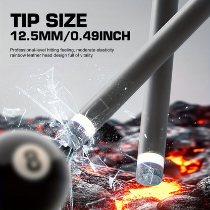 Carbon Fiber Pool Cue Stick Low Deflection Billiard Cue with 11.8mm 12.5mm Tip Pro-Taper Shaft Canadian Maple Butt Extension Compatible