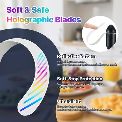 Desktop Reflective-Blade Fan Pest Control Device with Amber Light, Flexible Neck and USB Power for Tabletop Use