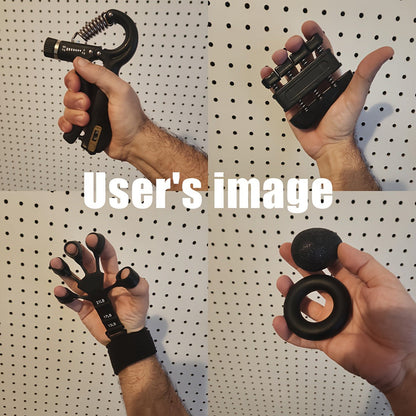 Grip Strengthener Set 5pcs – Adjustable Hand Grip Trainer with Counting, Finger Exerciser, Finger Stretcher