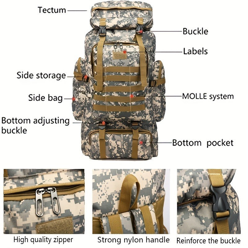 Tall Flap-Top Tactical Rucksack with Lower Utility Pouch and Eleven Color or Camouflage Options