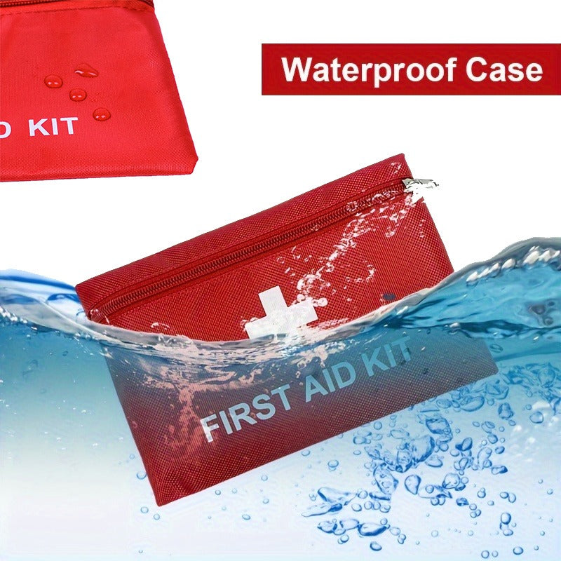 First Aid Bag 16-Pack – Empty Water-Resistant Nylon Pouch with Full-Open Zipper & Cross Symbol, Lightweight Portable Medical Bag for Home