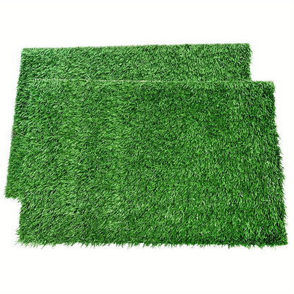 Dog Potty Training Grass Mat – 2 Pack Washable Artificial Turf Pad with Odor Control & Drainage, Reusable Indoor Outdoor Pet Pee Mat