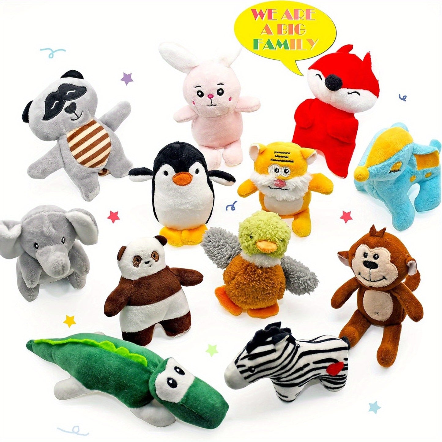 Dog Squeaky Toys 12 Pack Stuffed Animal Plush Puppy Toys with Gift Box – Soft Chew Toys for Small to Medium Dogs