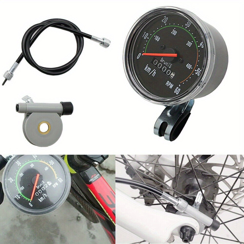 Bicycle Speedometer Classic Chrome Bezel Kit – Black, Left/Right Mountable, Fits 26/27.5/28/29 Inch Handlebars, General Bike & Exercycle