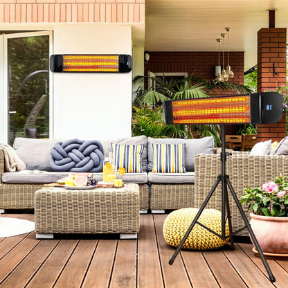 Infrared Outdoor Heater 1500W, 3-in-1 Wall Mounted, Ceiling & Tripod Electric Patio Heater for Indoor & Outdoor Use