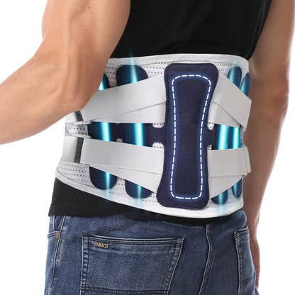 Lumbar Support Belt for Men & Women – Adjustable Lower Back Brace with Aluminum Alloy Reinforcement, Breathable Hook-and-Loop Waist Support