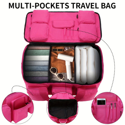 Convertible Travel Duffel Bag 3-in-1 Rose Red 50L – Weekender Backpack & Gym Bag for Men & Women, Sports, Camping & Daily Use