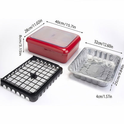 Foil Pan Carrier with Lid 2 in 1 Stackable Food Storage Set BPA Free Dishwasher Safe Portable Casserole Holder for Potluck BBQ Picnic
