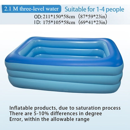 Inflatable Pool XL Extra Large Backyard Swimming Pool 3-Chamber Thick PVC Family Pool for Adults Kids Summer Outdoor Fun Multiple Sizes