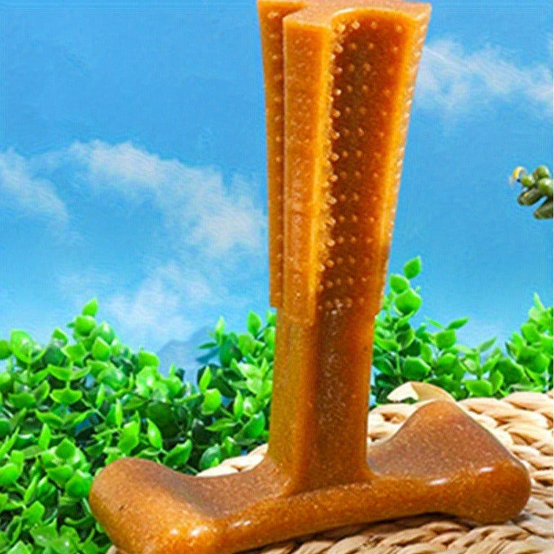 Dog Dental Chew Toy T-Shape with Textured Ridges & Ergonomic Grip – Non-Splintering Durable Chew Toy for Aggressive Chewers
