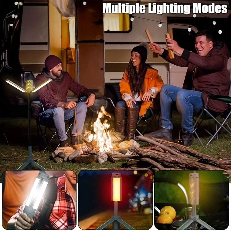 Camping Light & Work Light 3000 Lumens – Cordless LED with 3 Adjustable Heads, 8000/14500mAh Rechargeable Battery