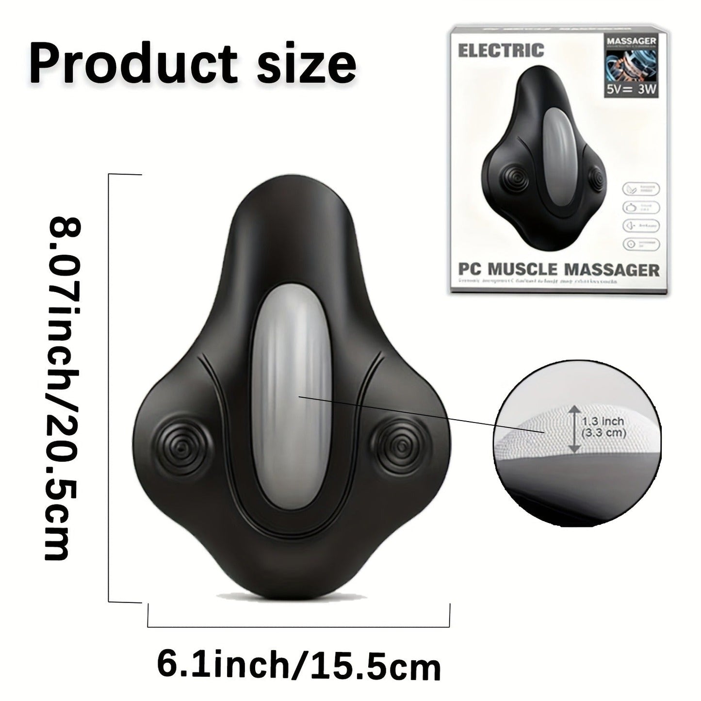 Pelvic Floor Trainer Electric Massage Cushion – 6 Vibration Modes, Wireless Rechargeable, Hip & Leg Muscle Training for Men Women
