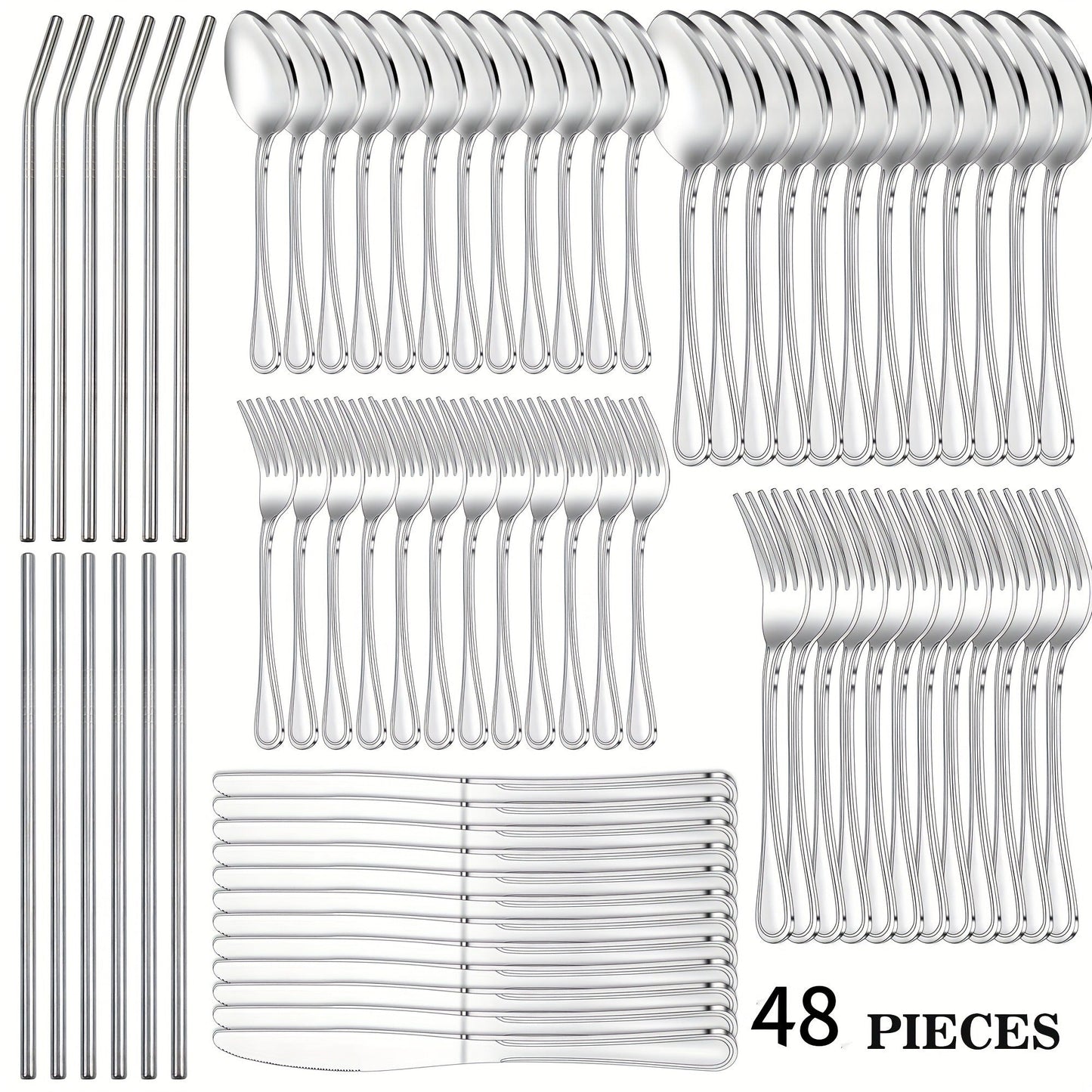 Stainless Steel Flatware Set – Vintage Royal Golden & Silver Silverware Set for 6, Rust-Resistant Dishwasher Safe Cutlery with Forks