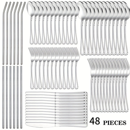 Stainless Steel Flatware Set – Vintage Royal Golden & Silver Silverware Set for 6, Rust-Resistant Dishwasher Safe Cutlery with Forks
