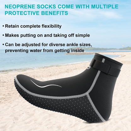 Neoprene Wetsuit Socks 3.5mm – High & Low Cut Water Booties, Non-Slip Anti-Abrasion for Diving Snorkeling Kayaking Beach Volleyball Surfing