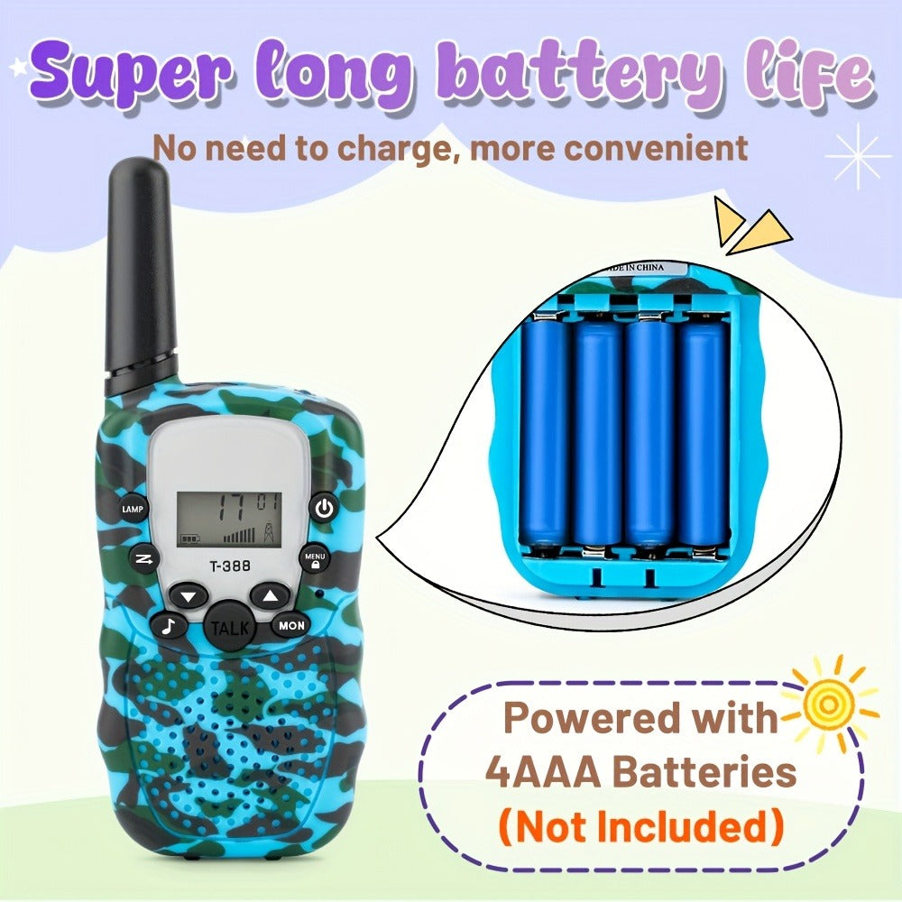 Colorful T-388 Two-Way Radio Set with LCD Screens in Two- or Four-Handset Packs for Outdoor Communication