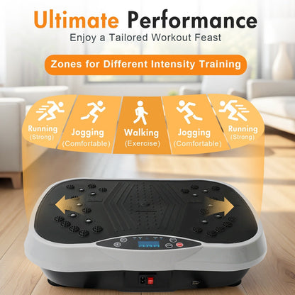 Vibration Plate Exercise Machine 120 Speed Levels – 5 Resistance Bands, LCD Display, Remote Control, 3 Workout Programs