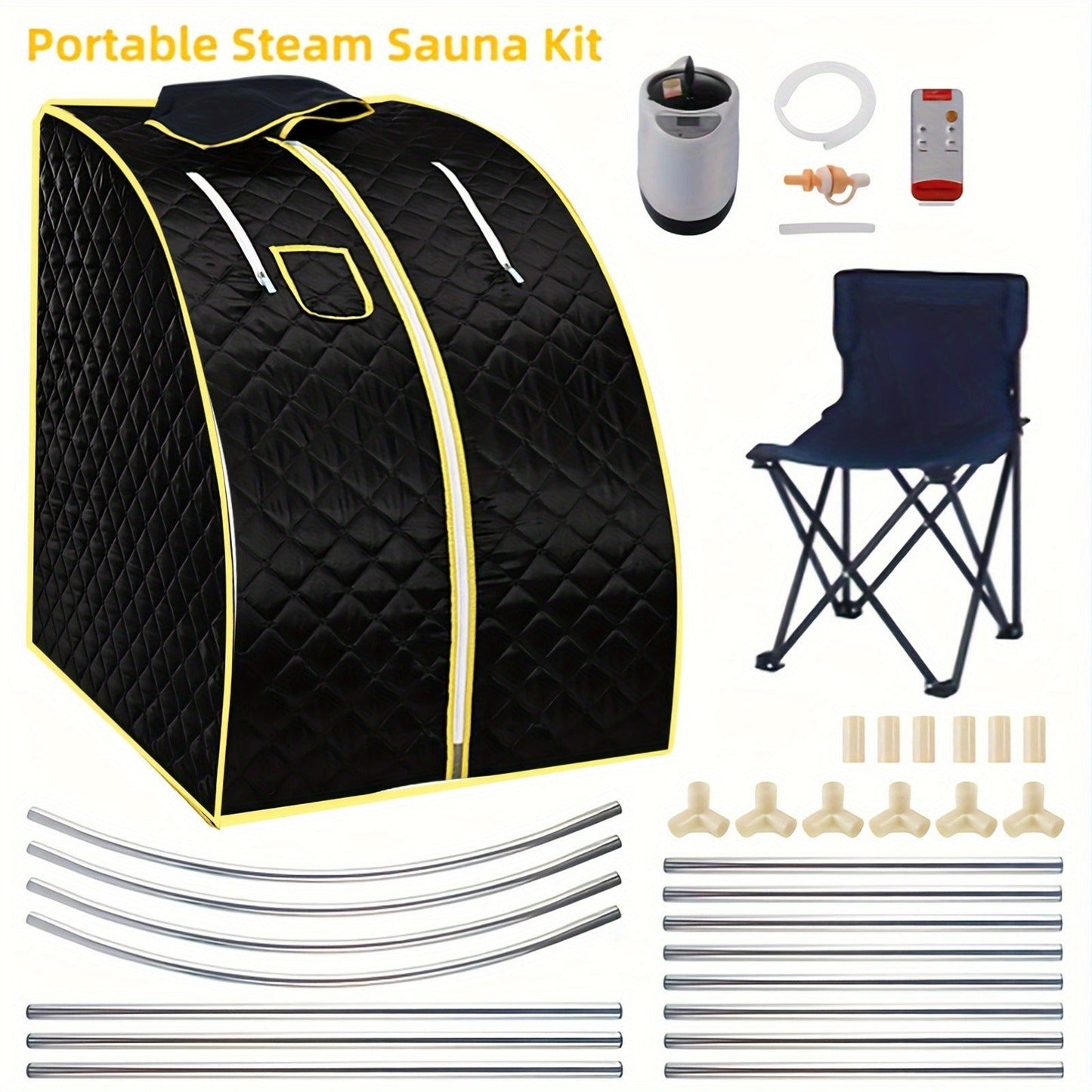 Portable Steam Sauna Tent with Remote Control & Foldable Chair, Personal Home Sauna Room for Detox Weight Loss Relaxation