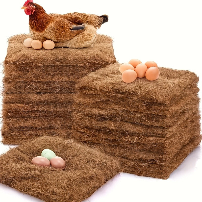 Chicken Coop Nesting Box Pads 12x12" – Natural Egg-Laying Bedding Material for Hen House, Reusable Nest Box Liner for Most Chicken Coops