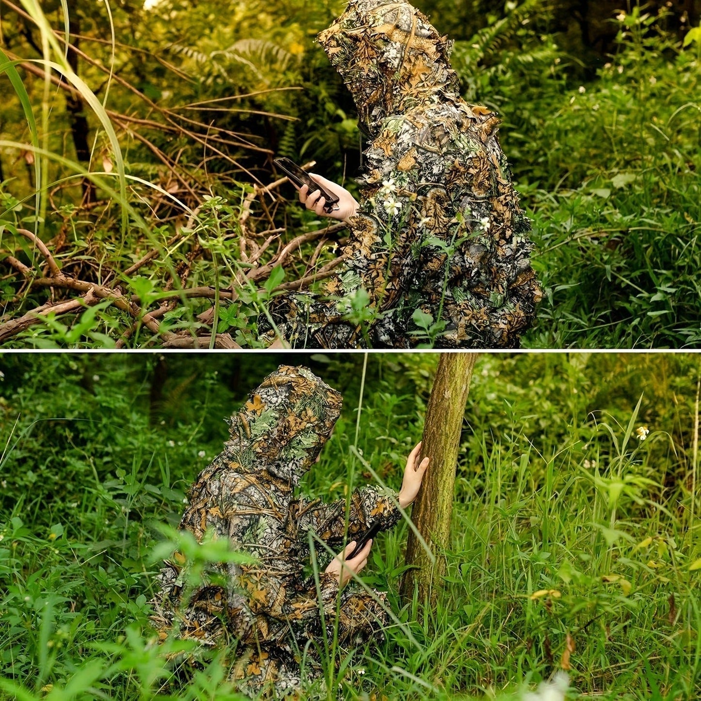 3D Leaf Ghillie Suit Lightweight Camouflage Hunting Suit for Men Women – Full Body Camo Outfit for Wildlife Photography, Birdwatching