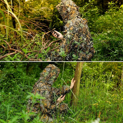 3D Leaf Ghillie Suit Lightweight Camouflage Hunting Suit for Men Women – Full Body Camo Outfit for Wildlife Photography, Birdwatching