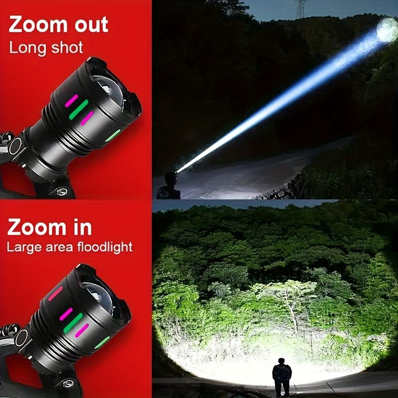 Rechargeable Spotlight Headlamp with Three Modes, Motion Sensor, USB Cable and Up to 8-Hour Label