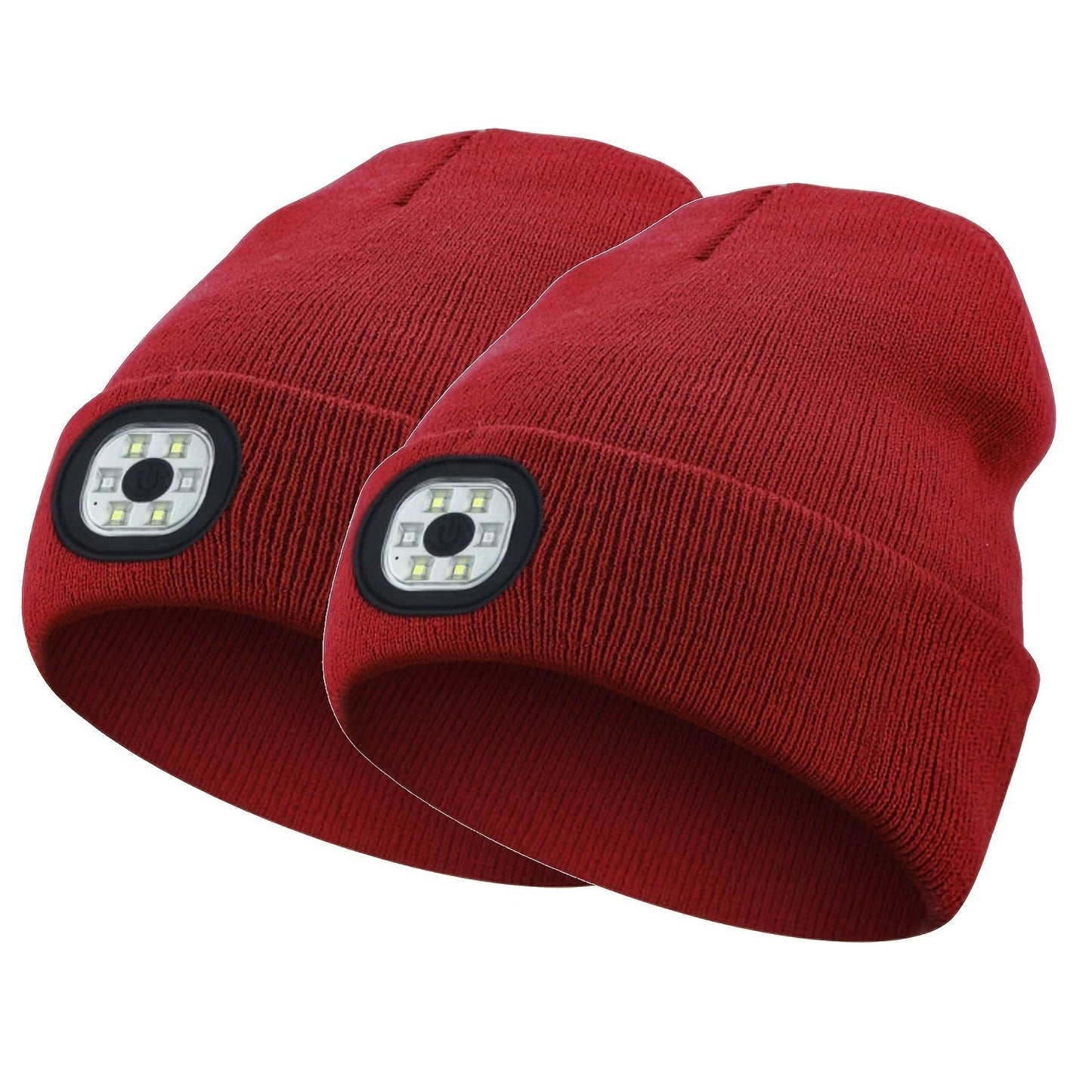 LED Knit Beanie with USB Rechargeable Lights – Light-Up Acrylic Knit Hat for Running, Hiking & Outdoor Activities