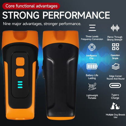 Ultrasonic Dog Bark Control Device with LED Flashlight – Adjustable Anti-Barking Trainer, Portable Indoor Outdoor Dog Behavior Corrector