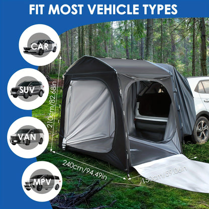Camping Tent SUV Tailgate Format with Source-Listed 5-Person Capacity, Porch Awning and Four Colors