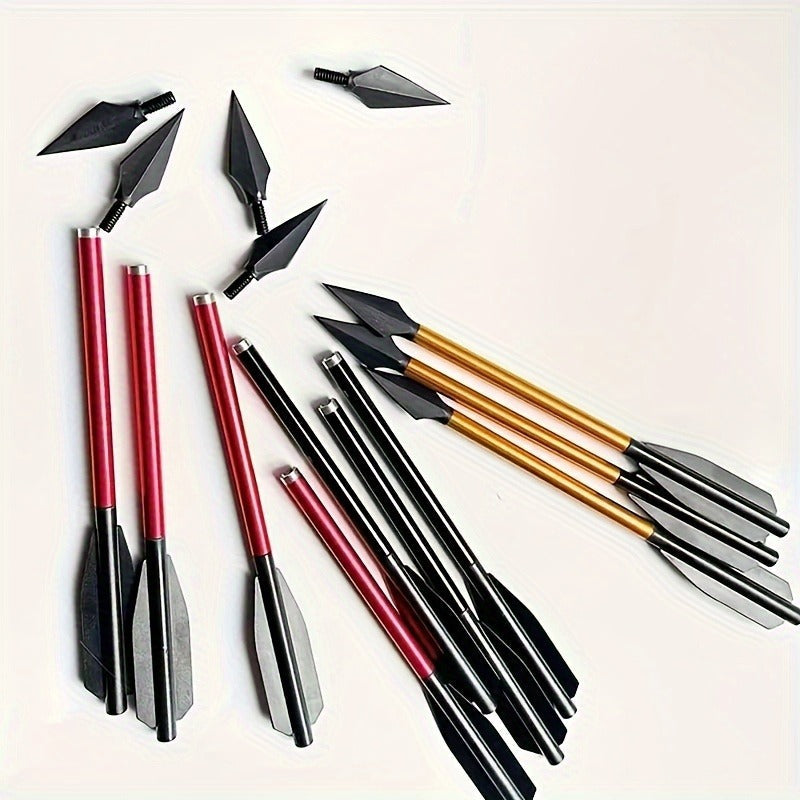 Broadhead Mini Crossbow Bolts 6pcs | 6.7 Inch Aluminum Alloy Archery Arrows with Sharp Tips for 50-80 Lbs Mini Crossbow