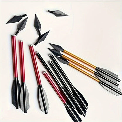 Broadhead Mini Crossbow Bolts 6pcs | 6.7 Inch Aluminum Alloy Archery Arrows with Sharp Tips for 50-80 Lbs Mini Crossbow