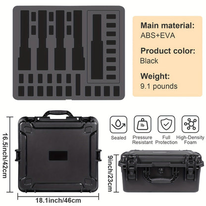 Hard Pistol Case Holds 5 Handguns & 30 Magazines – Lockable Travel Gun Case with Pre-Cut Foam, Silica Gel Canister, ABS Hard Shell