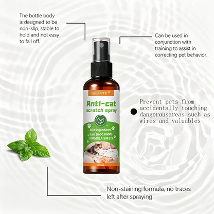 Cat Scratch Deterrent Spray for Furniture – Non-Toxic Pet Safe Anti-Scratch Training Spray, Protects Sofa Couch Carpet Door Wood Surfaces