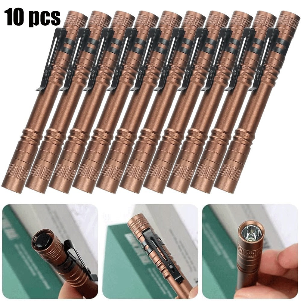 Pen Light Flashlights Bulk Pack with Clip – Mini Slim LED Pocket Torch for Camping, Outdoor, Home & Emergency Use