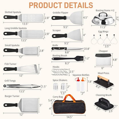 Camping Cookware Set, 19- or 27-Piece Coated Aluminum Mess Kit with Pot, Pan, Kettle, Cups, Plates and Cutlery