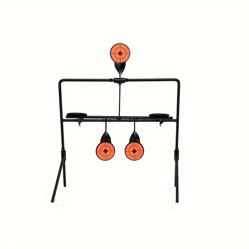 Shooting Target Stand with 4 Rotating Targets – Metal Frame Practice Target for Indoor & Outdoor Training