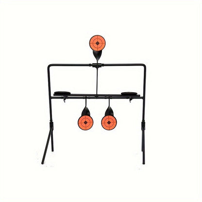 Shooting Target Stand with 4 Rotating Targets – Metal Frame Practice Target for Indoor & Outdoor Training