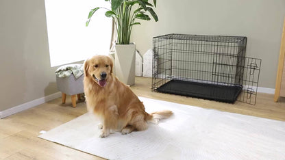 Dog Crate with Divider Panel & Double Door – Folding Metal Wire Dog Cage with Leak-Proof Tray, Indoor Outdoor Travel Pet Kennel