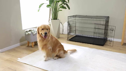 Folding Wire Dog Crate with Divider, Pull-Out Tray, Two Doors and Five Sizes from 24.41 to 48.4 Inches