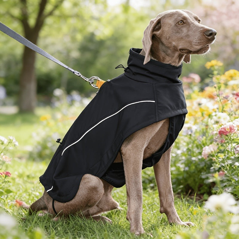 Dog Jacket for Small Breeds – Windproof Warm Pullover Coat with Reflective Stripes, Woven Fabric, Machine Washable Pet Outerwear for Spring